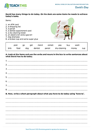 Modals Obligation Prohibition Esl Activities Games Worksheets