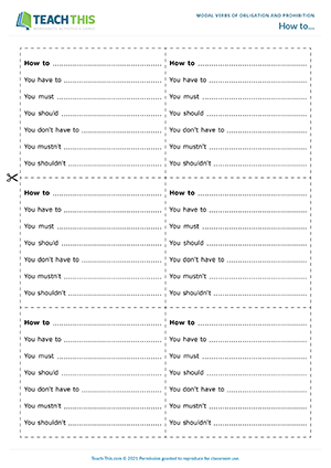 Modals Obligation Prohibition Esl Activities Games Worksheets