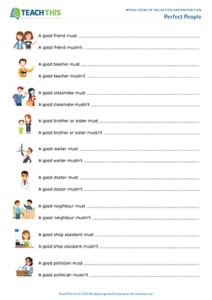 Modals Obligation Prohibition Esl Activities Games Worksheets