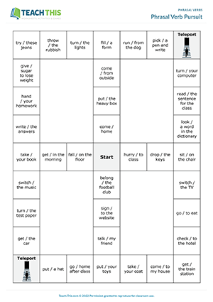 Verb Phrases, Board Game