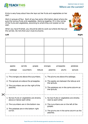 Place Prepositions Esl Activities Games Worksheets